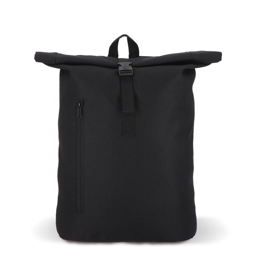 R-PET 600D Rolltop mugursoma 20L, melns, produkta attēls (1)