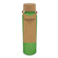 Matēta pārstrādāta stikla pudele ar korķa vāku 500 ml, ekru / Gaiši zaļa