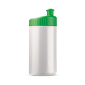 Sporta pudeles dizains 500 ml, balts / zaļš