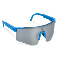 Tom R-PC sporta saulesbrilles ar spoguļlēcu UV400, gaiši zils
