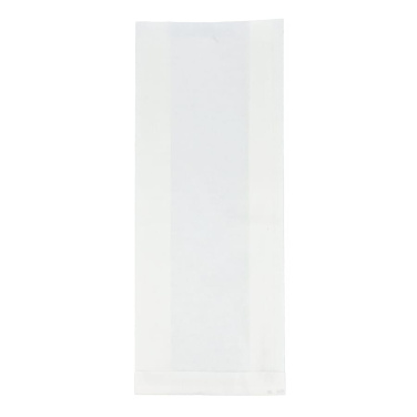 Papīra maisiņš 50g/m² 14x6x27 cm, balts, produkta attēls (4)