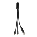 2-in-1 uzlādes kabelis USB-A/C uz USB-C un Lightning, alumīnijs, melns