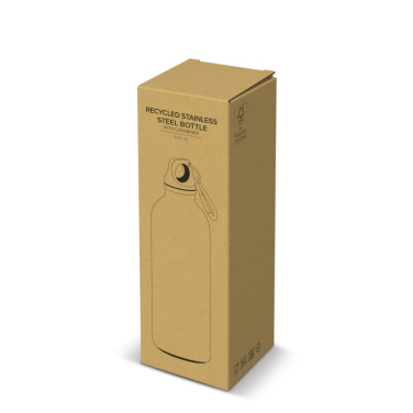 Pārstrādāta nerūsējošā tērauda viensienu pudele 500 ml, melns, produkta attēls (3)