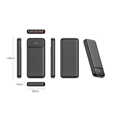 Nolu Powerbank ar LED displeju 10000 mAh, melns, produkta attēls (3)