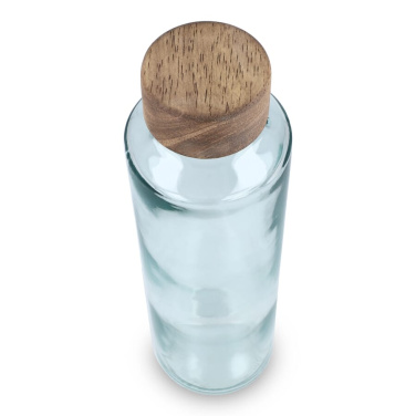 InSideOut pārstrādāta stikla ūdens pudele ReuuZ ar koka vāciņu 650 ml, caurspīdīgs, produkta attēls (4)