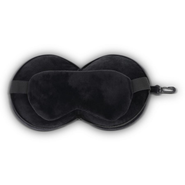 Ceļojuma acu maskas spilvens ar rāvējslēdzēja vāciņu, melns, produkta attēls (3)