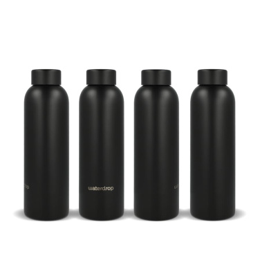 Nerūsējošā tērauda pudele "Waterdrop" ar tērauda vāciņu 600 ml, melns, produkta attēls (2)