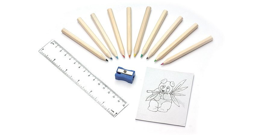 Krāsainie zīmuļi ar krāsojamo grāmatu DECOR, produkta attēls