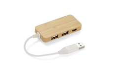 Bambusa sadalītājs USB HUB ar nomaināmu spraudni - RIVO