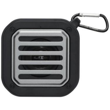 Solo 3W IPX5 RCS otrreizējās plastmasas saules Bluetooth® skaļrunis ar karabīni , Vienkrāsains melns, produkta attēls (1)