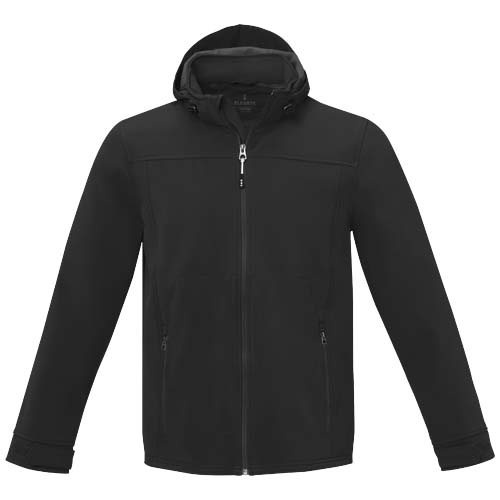 Langley vīriešu GRS pārstrādāta softshell jaka, Melns, 4XL, produkta attēls (1)