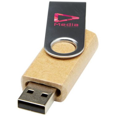 Rotate USB zibatmiņa pārstrādāto papīru USB 2.0 – Kraft brūns, 32GB, produkta attēls (2)