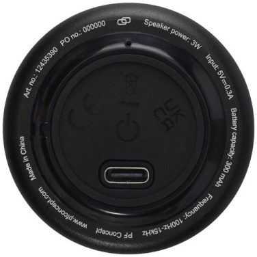 Rise 3 W RCS pārstrādāta alumīnija Bluetooth® mini skaļrunis , Vienkrāsains melns, produkta attēls (3)
