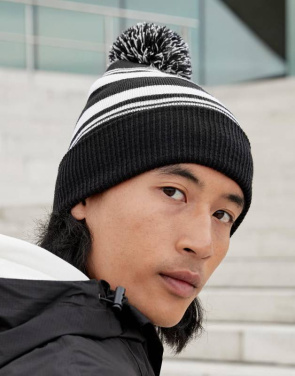 Svītraina ventilatora cepure, krāsa: koši karaliski zila/balta - Beechfield (2)