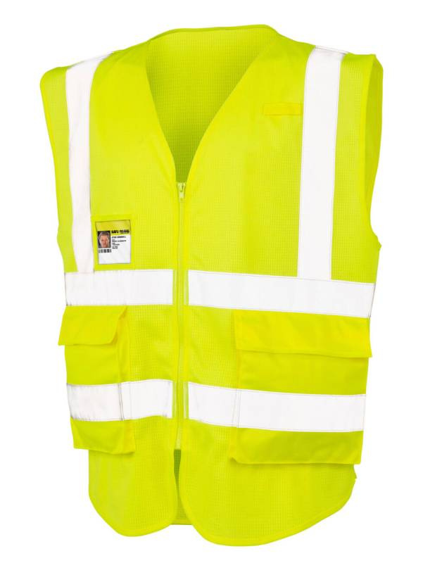 Vadošā vēsā sieta drošības veste, Fluorescējoši dzeltens - Result Safe-Guard (1)