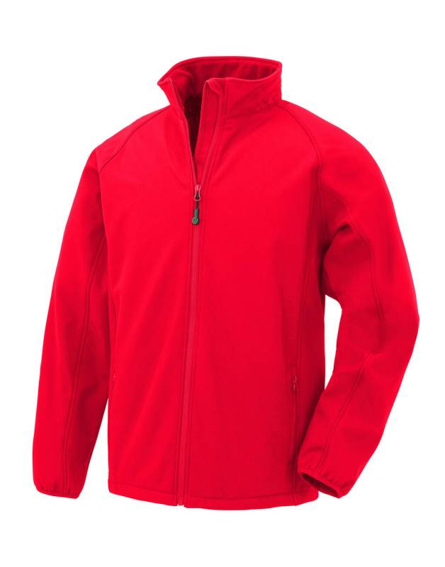 Vīriešu pārstrādāta divslāņu apdrukājama softshell jaka, krāsa: sarkana - Result Recycled (1)