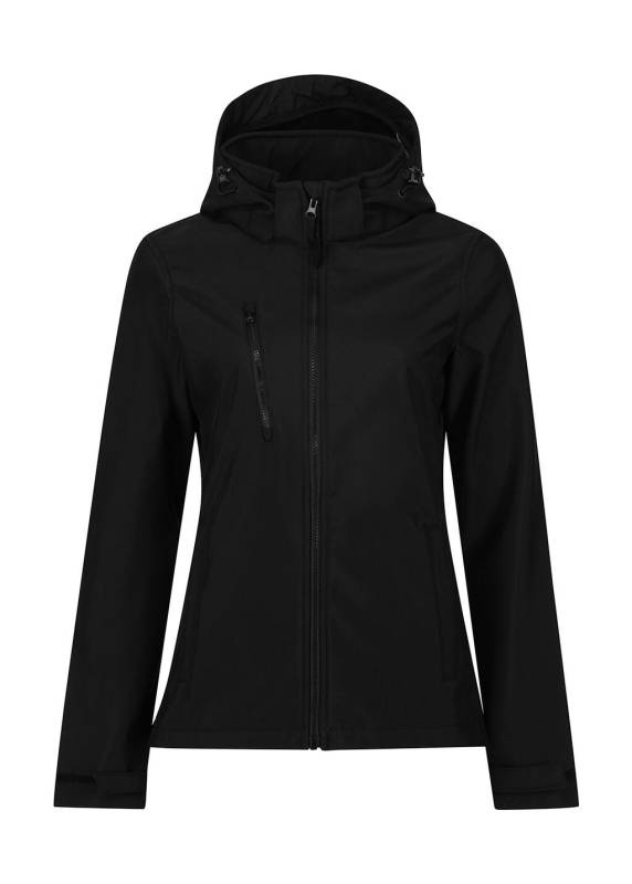 Sieviešu Venturer trīsslāņu kapuces softshell jaka, krāsa: melna - Regatta Professional (1)