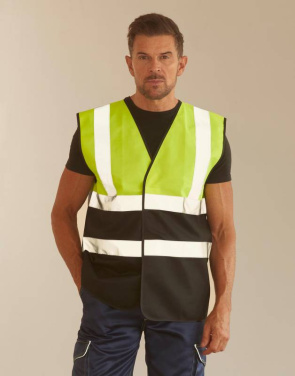 Augstas redzamības divkrāsu veste, krāsa: fluorescējoši dzeltena/tumši zila - Yoko, Fluorescenta/tumši zila (2)