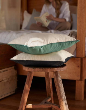 Fairtrade kokvilnas spilvena pārvalks ar caurulēm, krāsa: dabīga/gaiši pelēka - Westford Mill, Dabīgs/gaiši pelēks (3)