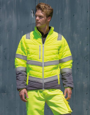 Mīksta, polsterēta drošības jaka, krāsa: fluorescējoši dzeltena/pelēka – Result Safe-Guard, Fluorescējoši dzeltens/pelēks (2)