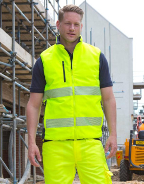 Apgriežama, mīksta, polsterēta drošības veste, krāsa: fluorescējoši dzeltena/tumši zila – Result Safe-Guard, Fluorescenta/tumši zila (4)