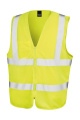 Pārstrādāta drošības veste ar rāvējslēdzēja aizdari, Fluorescējoši dzeltens