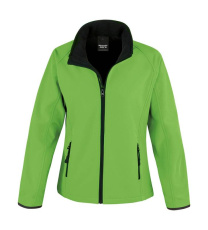 Sieviešu apdrukājama softshell jaka, Spilgti zaļa/melna