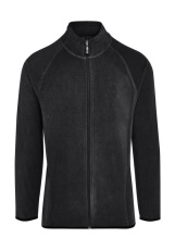 Signature Microfleese Full Zip vīriešu jaka bez tagiem, Tumši melna