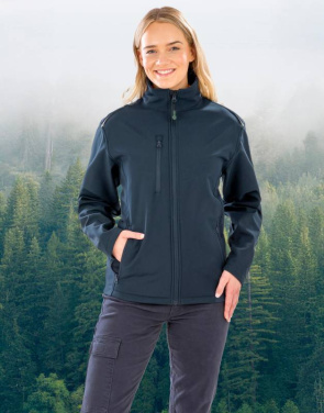 Sieviešu pārstrādāta trīsslāņu apdrukājama softshell jaka, krāsa: melna – Result Recycled (4)