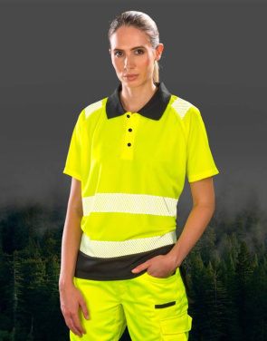 Pārstrādāts drošības polo krekls, Fluorescējoši dzeltens – Result Recycled (3)