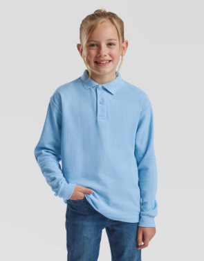 Bērnu 65/35 garpiedurkņu polo krekls, krāsa: sarkana – Fruit of the Loom (2)