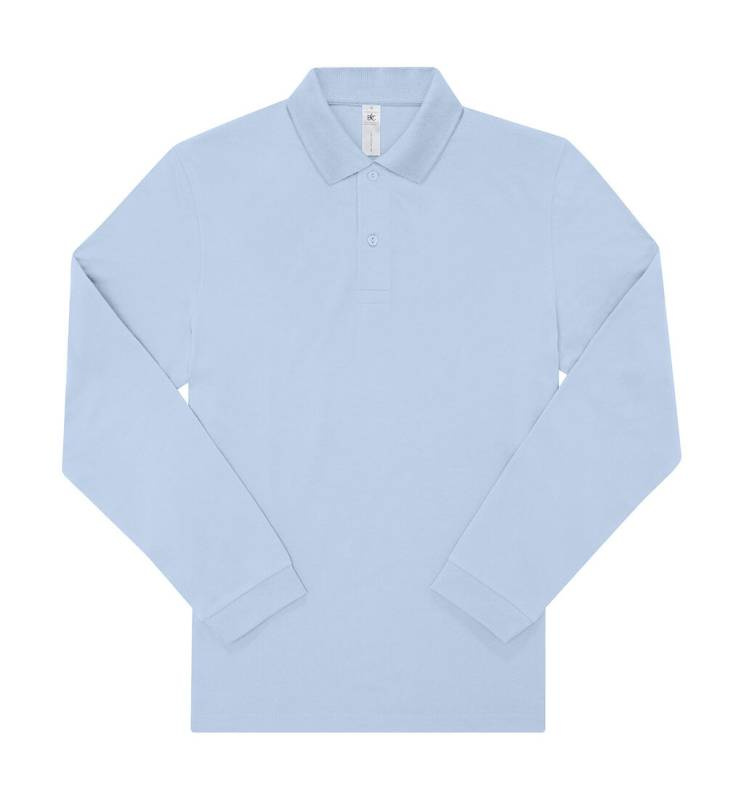 Mans Polo 180 LSL, Blush Blue – B&C (1)