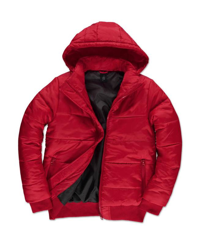 Vīriešu jaka ar kapuci un kapuci, krāsa: sarkana/melna – B&C Outerwear (1)