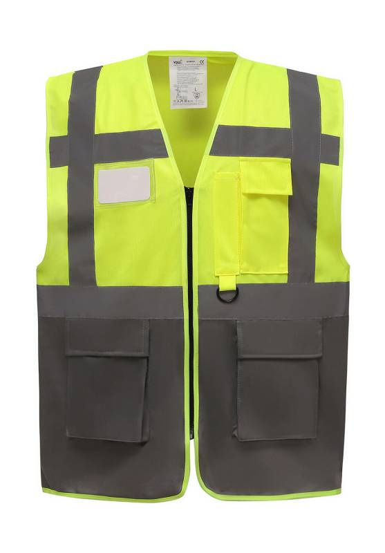 Fluo vadītāja veste, krāsa: fluorescējoši dzeltena/pelēka – Yoko, Fluorescējoši dzeltens/pelēks (1)
