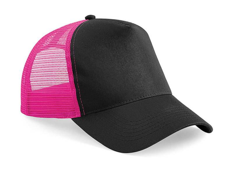 Snapback Trucker krekls, krāsa: melna/fuksijas rozā – Beechfield (1)