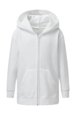 Kapuce ar pilnu rāvējslēdzēju bērniem, krāsa: balta