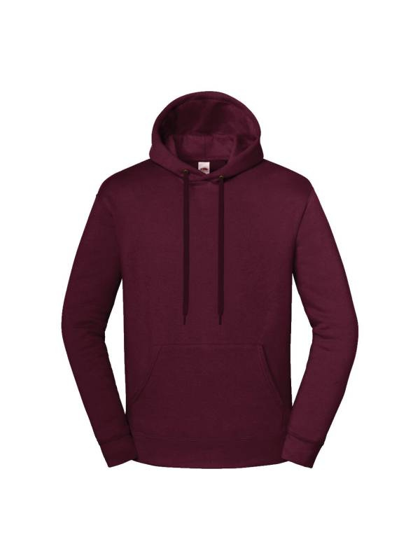 Ikonisks Premium klases kapuces sporta krekls, krāsa: bordo – Fruit of the Loom, Burgundija (1)