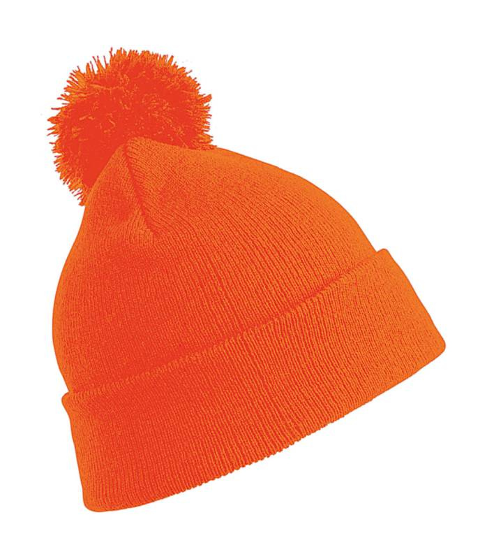 Bērnu pomponu cepure, Fluorescējoši oranža – Result Winter Essentials (1)
