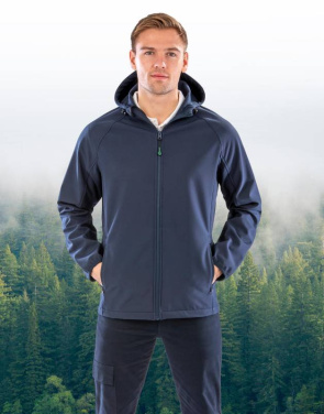 Vīriešu pārstrādāts trīsslāņu kapuces softshell jaka, krāsa: melna – Result Recycled (2)