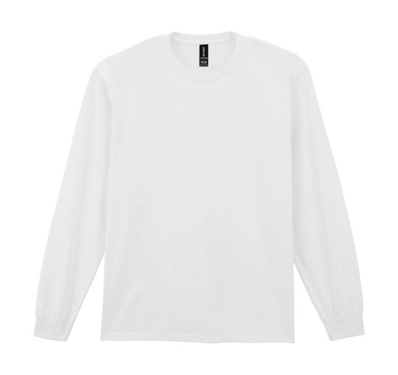 Ultra kokvilnas T-krekls pieaugušajiem ar garām piedurknēm, krāsa: balta – Gildan (1)