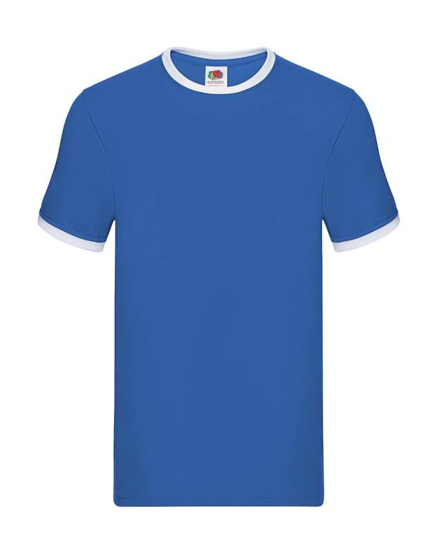 Ringer T, krāsa: karaliski zila/balta – Fruit of the Loom (1)