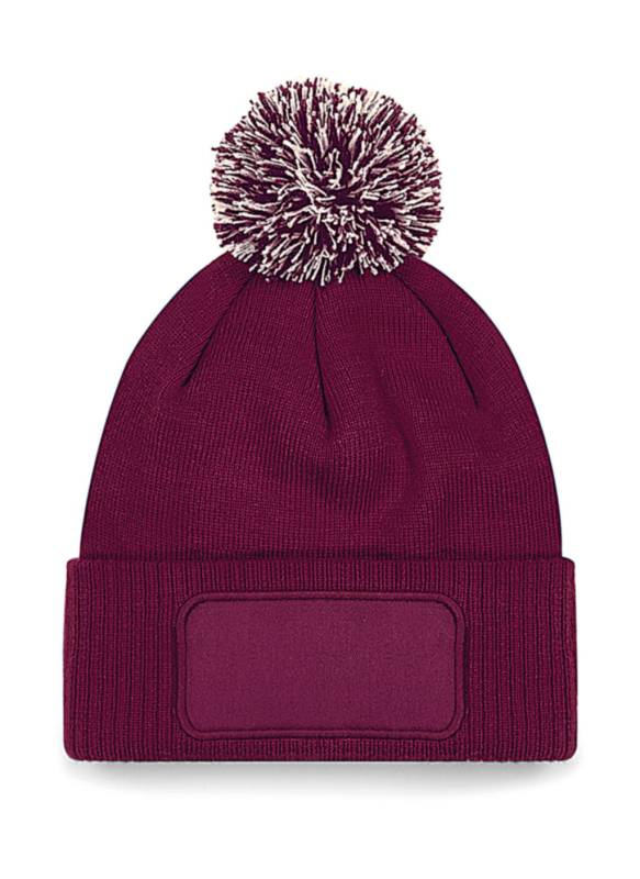 Snowstar® cepure ar ielāpiem, krāsa: bordo/krēmīgi balta – Beechfield, Burgundijas/Netīri balta (1)