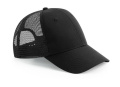 Pārstrādāta Urbanwear 6 paneļu džemperis ar aizdari un snapback stila Trucker stilam, Melns