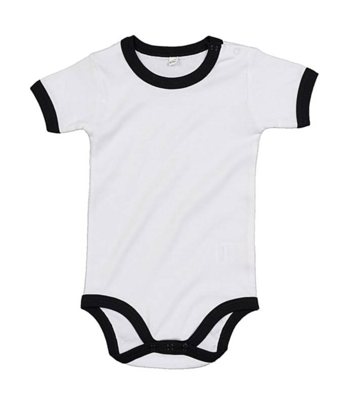 Zīdaiņa Ringera bodijs, krāsa: balta/melna – Babybugz (1)
