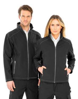 Vīriešu softshell jaka ar trīskāršām dūrienām, krāsa: melna – Result Work-Guard (4)
