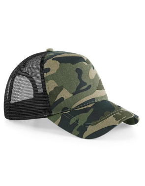 Kamuflāžas krekls ar snapback piedurknēm, Pusnakts kamuflāža – Beechfield (3)