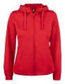 Basic Active Hoody – džemperis ar pilnu rāvējslēdzēju (sievietēm), sarkans