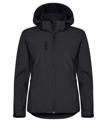 Classic – softshell jaka ar kapuci (sievietēm), Melns - Clique (1)