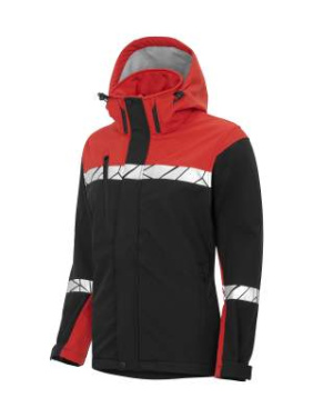7417 9910-VIZ – softshell jaka (sievietēm), Melns/sarkans - ProJob (3)