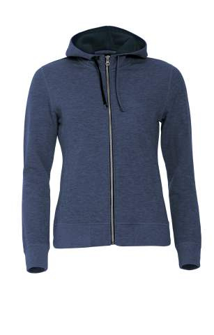 Classic Hoody – džemperis ar pilnu rāvējslēdzēju (sievietēm), zila melanža - Clique (1)
